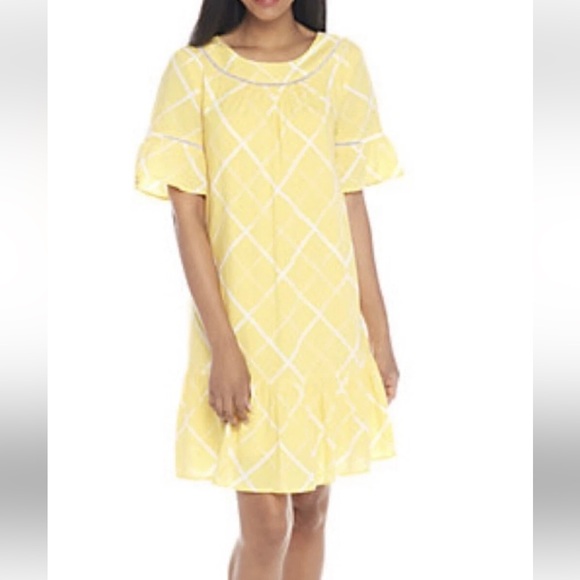 Crown &Ivy Yellow & White Boho Dress Size S - Picture 1 of 6